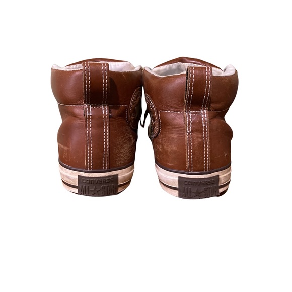 Men's Converse Brown Leather Hi-Tops - Picture 6 of 10